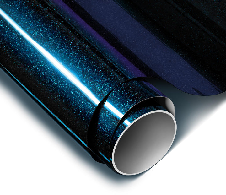 VViViD ColorFusion front packaging showing gloss Cosmic Blue and roll benefit