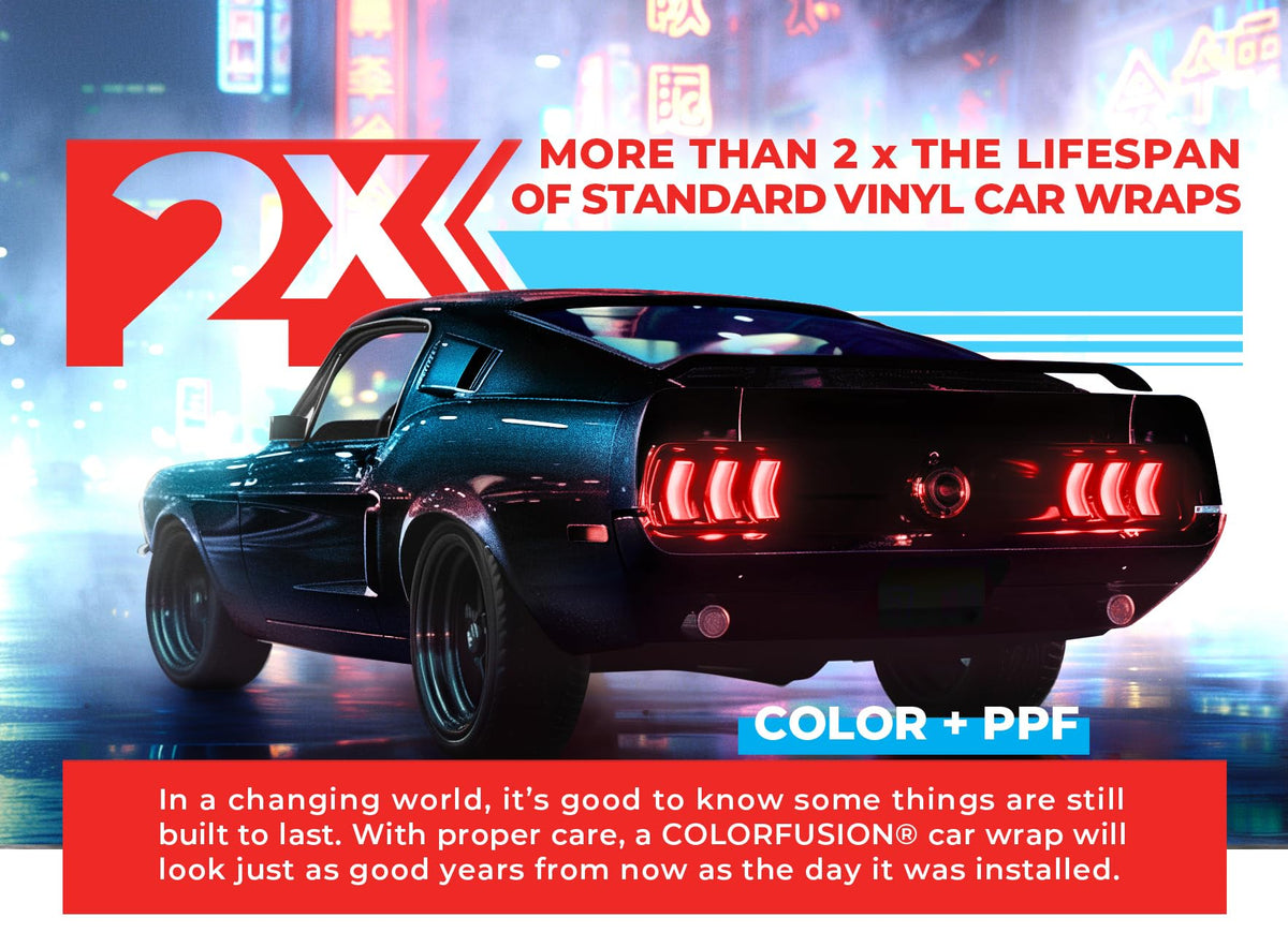 VViViD ColorFusion unrolled texture showing glossy surface and protection benefit