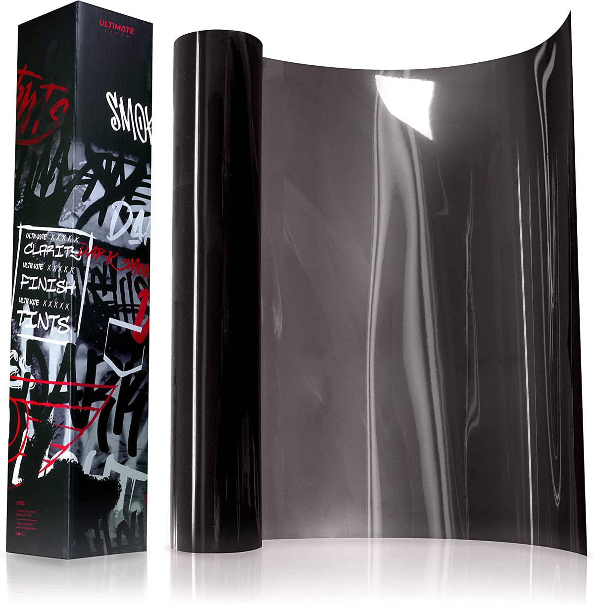 VViViD front packaging showing roll and specs, high gloss benefit