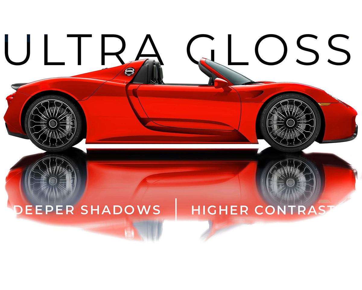 VViViD close-up gloss texture highlighting mirror-like finish