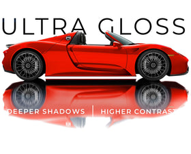 VViViD close-up gloss texture highlighting mirror-like finish