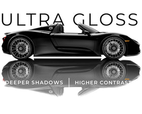 VViViD Ultra Gloss close-up of high-gloss topcoat delivering mirror-like reflection