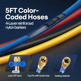 VIVOHOME color-coded hoses with locking valves preventing leaks and simplifying hookups
