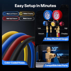VIVOHOME color-coded hoses connected for quick setup and reduced cross-connection errors