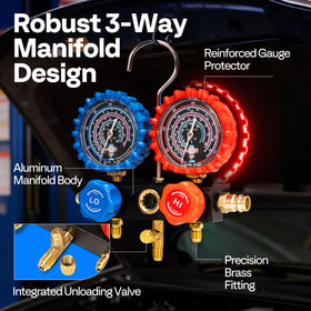 VIVOHOME couplers and self-sealing can taps for quick refrigerant connection