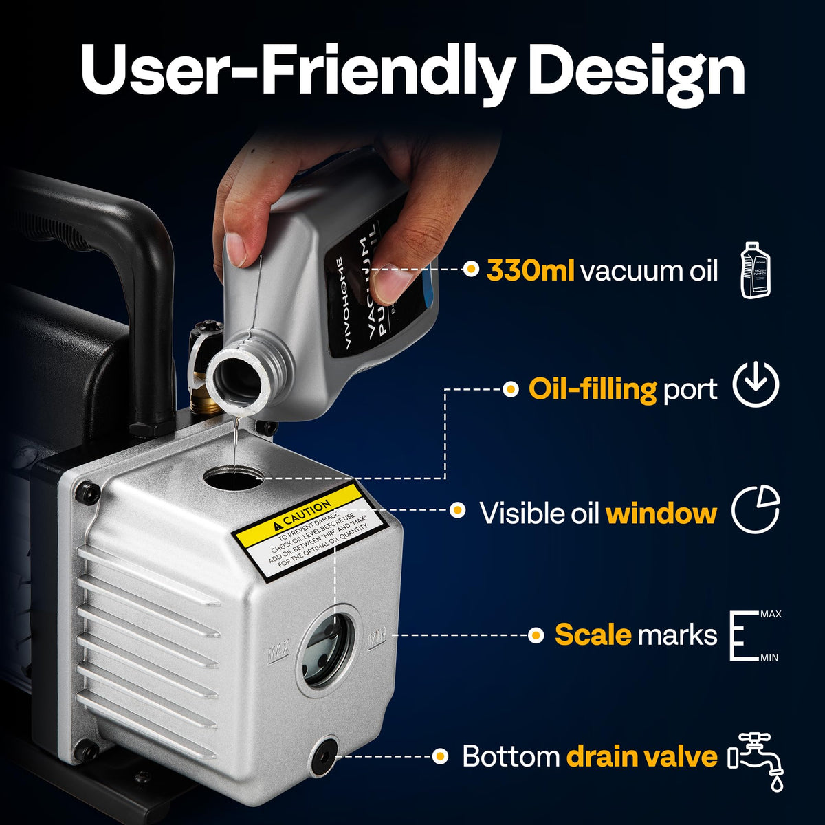 VIVOHOME exhaust filter detail separating oil mist for cleaner operation