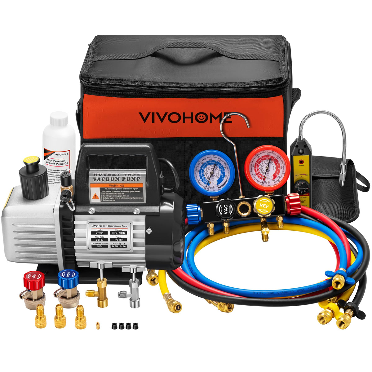 VIVOHOME front packaging showing full vacuum pump kit and components for easy identification