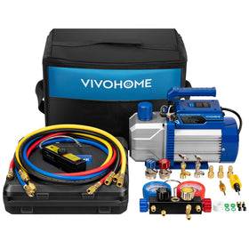 VIVOHOME front view of complete kit showing pump, manifold, hoses — organized for fast service