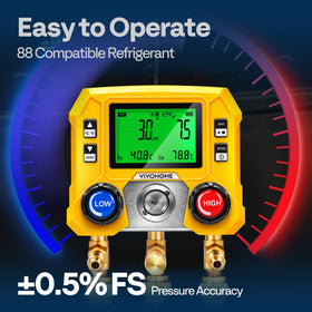 VIVOHOME close-up LCD display with backlight for clear pressure readings