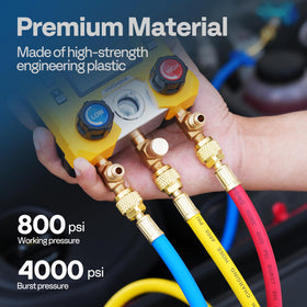 VIVOHOME heavy-duty hoses and shut-off valves for secure refrigerant control