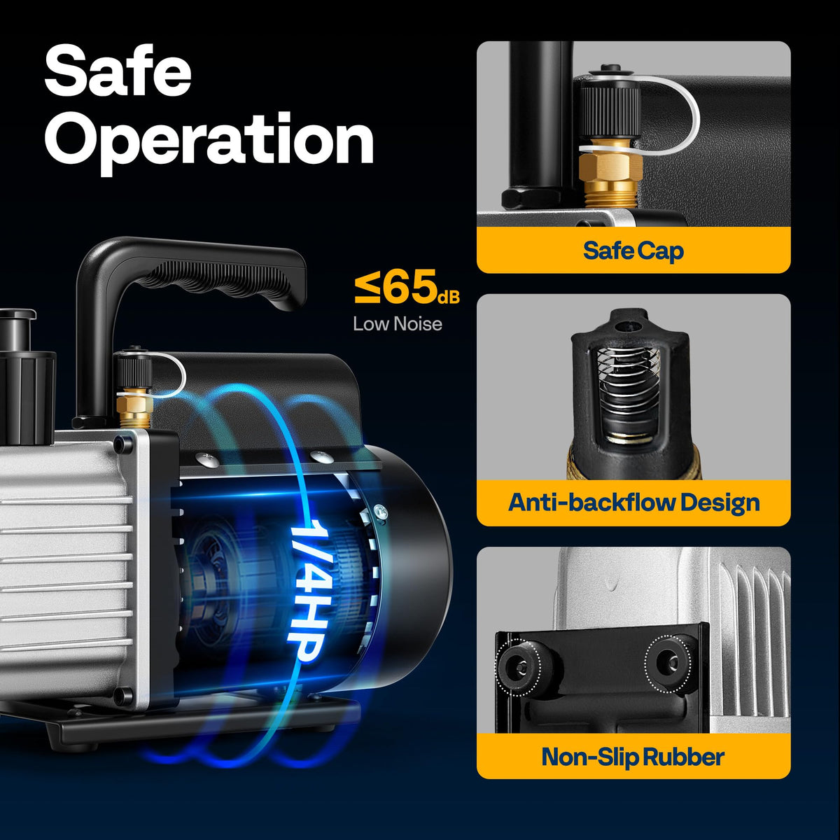 VIVOHOME pump connected to AC manifold demonstrating practical system evacuation