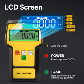 VIVOHOME illuminated LCD display showing backlight for easy reading benefit