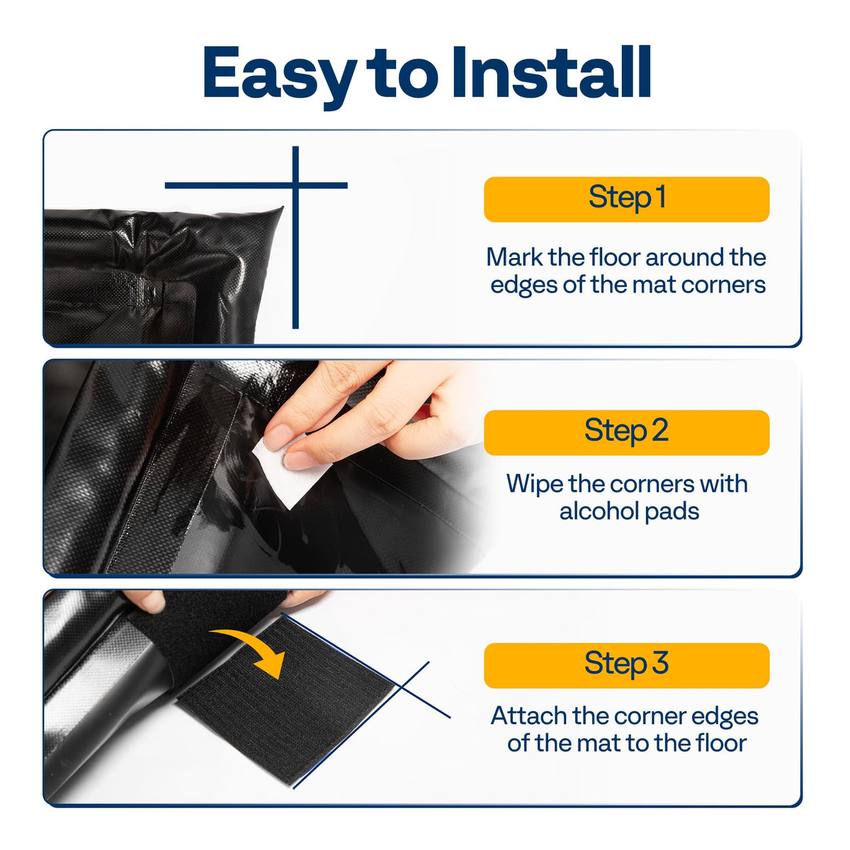 VIVOHOME user squeegeeing water off mat for quick easy cleaning