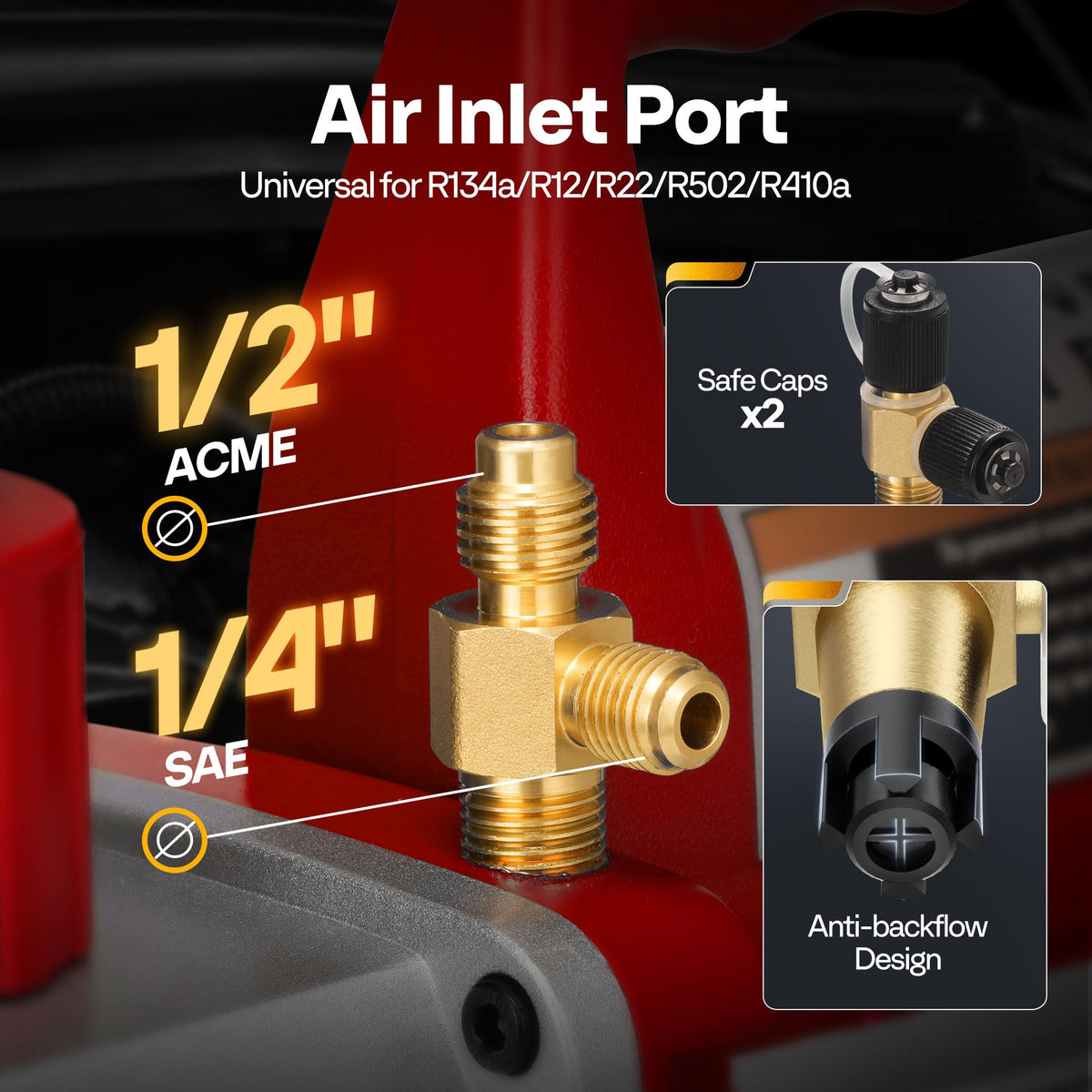 VIVOHOME oil sight glass and fill port visible for easy maintenance and monitoring