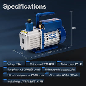 VIVOHOME boxed unit with supplied vacuum oil for immediate operation