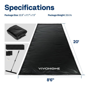 VIVOHOME packaging and included squeegee plus spare hook-and-loop strap