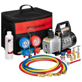 VIVOHOME pump front view showing compact durable housing and handle for portability