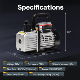 VIVOHOME pump hooked to HVAC lines during service for efficient evacuation