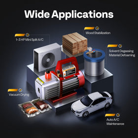 VIVOHOME pump connected to vehicle AC demonstrating fast evacuation in field service