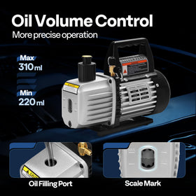 VIVOHOME pump connected to a vehicle AC system demonstrating field use and portability