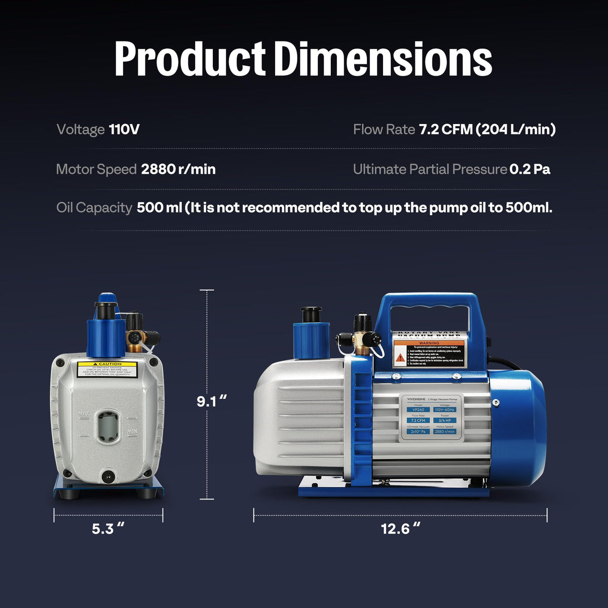 VIVOHOME pump beside a toolbox for scale showing compact, portable design benefits