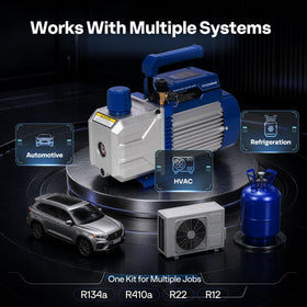 VIVOHOME pump held in hand showing compact scale and portability for field service