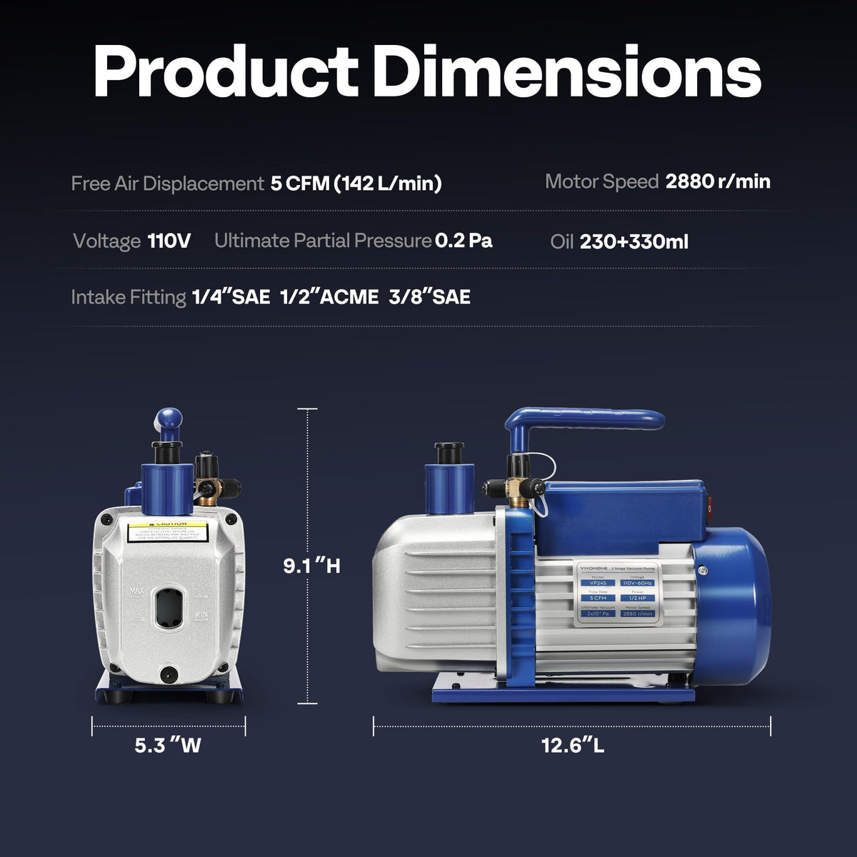 VIVOHOME size comparison in hand showing compact transportable design