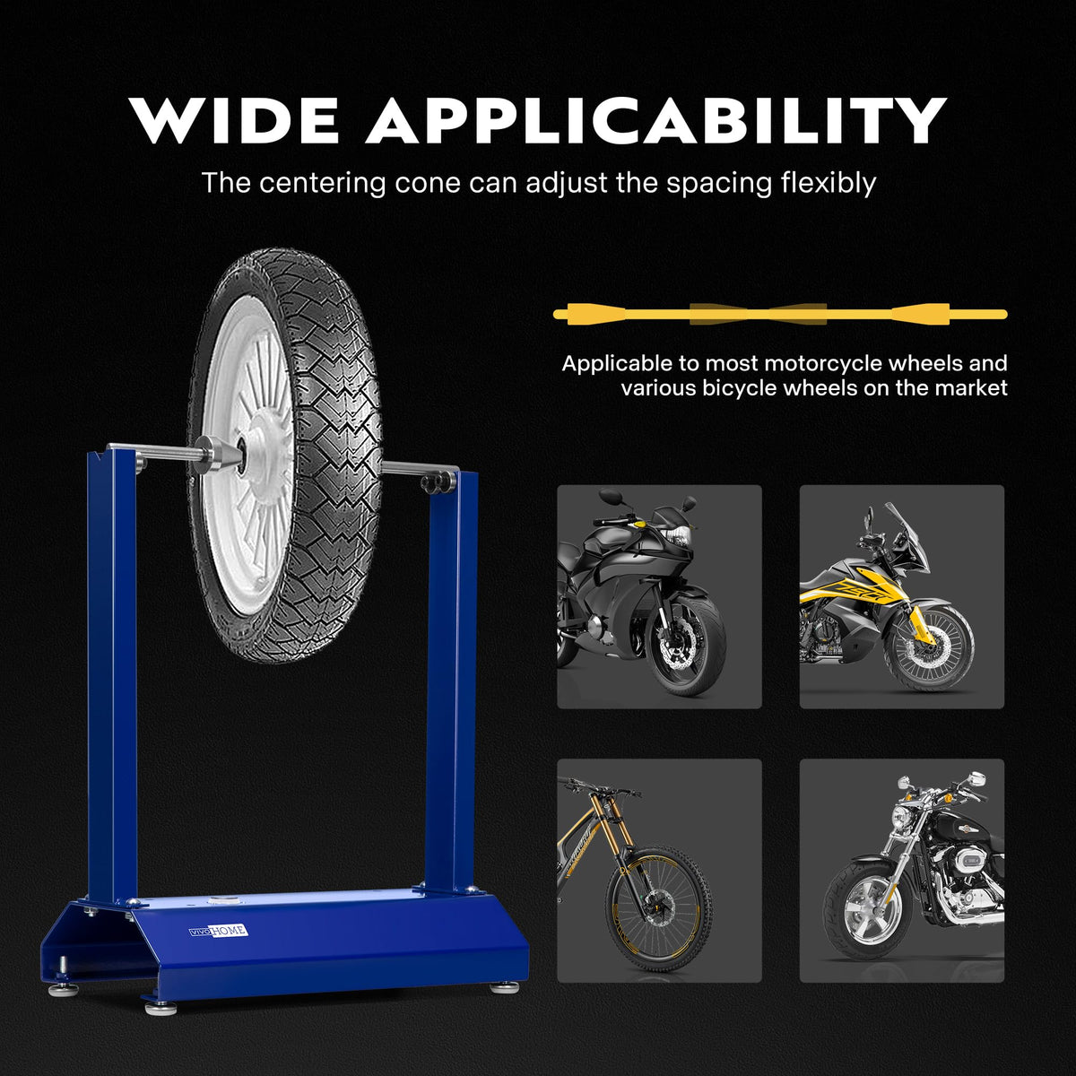 VIVOHOME mounted motorcycle wheel in use demonstrating quick installation