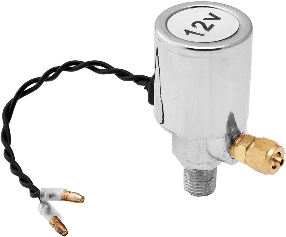 Vixen Horns front view chrome valve showing threaded port and benefits for durable airflow
