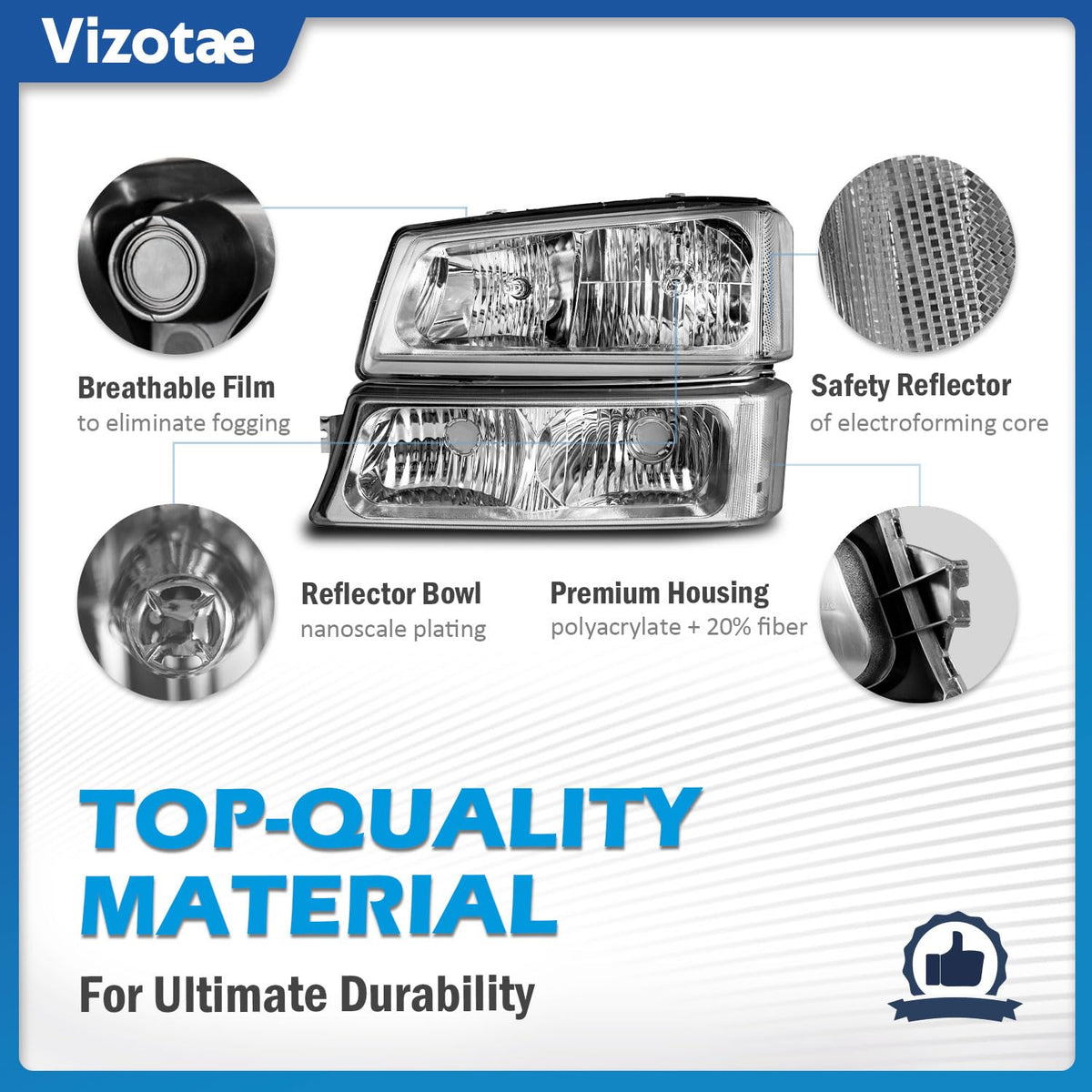Vizotae bulbs and plug detail highlighting plug-and-play installation ease
