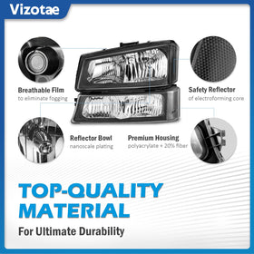 Vizotae headlight installed on Silverado for direct-fit assurance