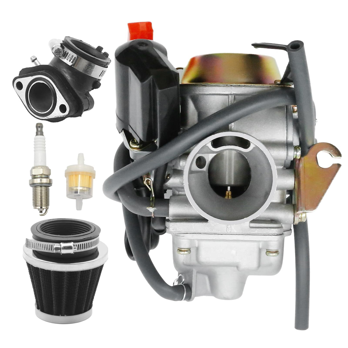 Vkinman carburetor front assembly showing mounting points and improved fit