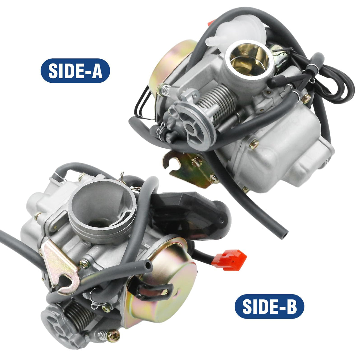 Vkinman carburetor installed on a go-kart engine demonstrating easy replacement