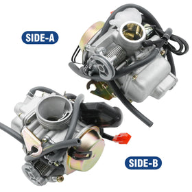 Vkinman carburetor installed on a go-kart engine demonstrating easy replacement