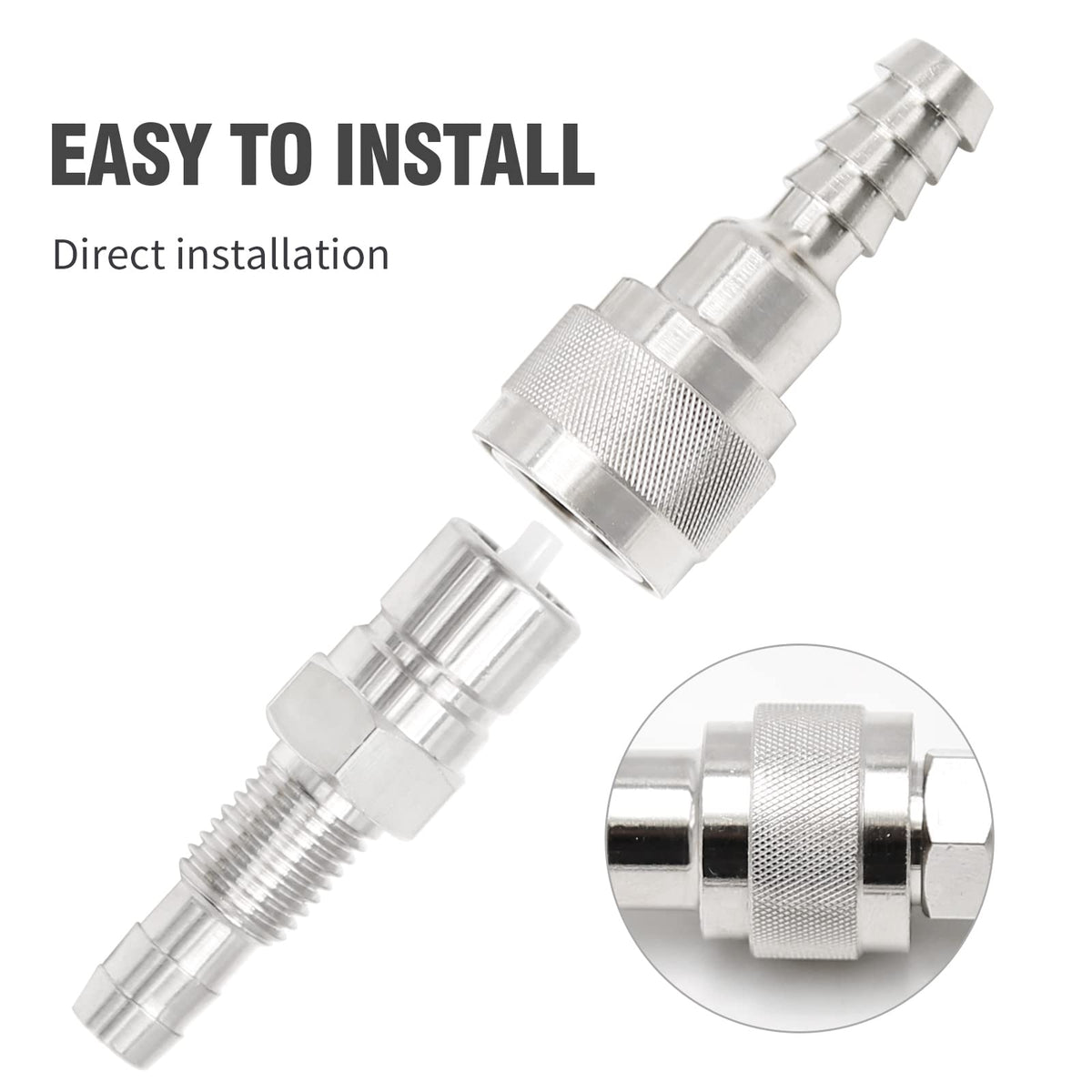 Vkinman connector installed on fuel hose for leak prevention