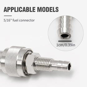 Vkinman connector beside ruler demonstrating 5/16-inch fit
