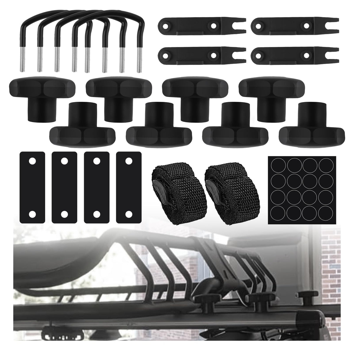 VKQTS front view of complete bracket kit showing hardware benefits
