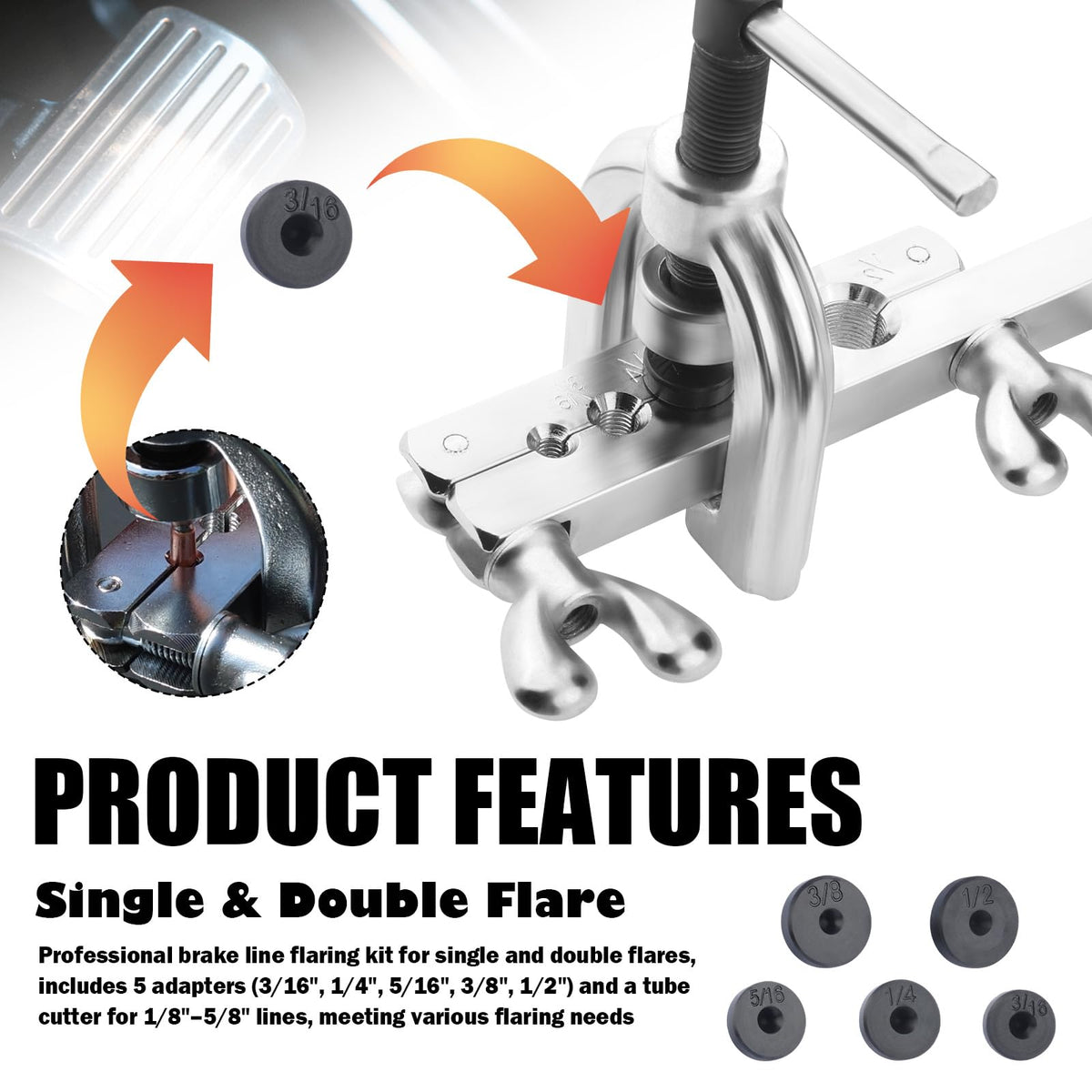 VKQTS tube cutter close-up demonstrating precise, clean brake-line cuts