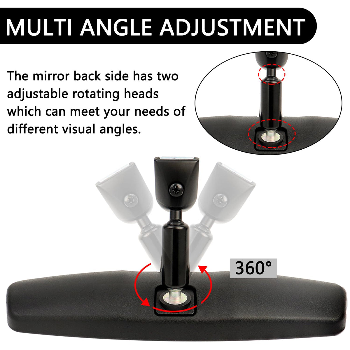 VKVXCLON manual day to night flip action reducing headlight glare for comfort