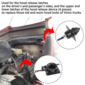 VKVXCLON detail of passenger-side lower latch highlighting pivot and plastic reinforcements