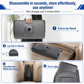 VKWJYOS folded under seat displaying compact storage and space-saving benefit