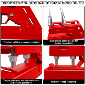 Vlaeng T-bolt lever detail highlighting quick clamping and tool-free convenience