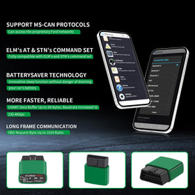 vLinker FD+ next to car keys showing compact size for convenient portability