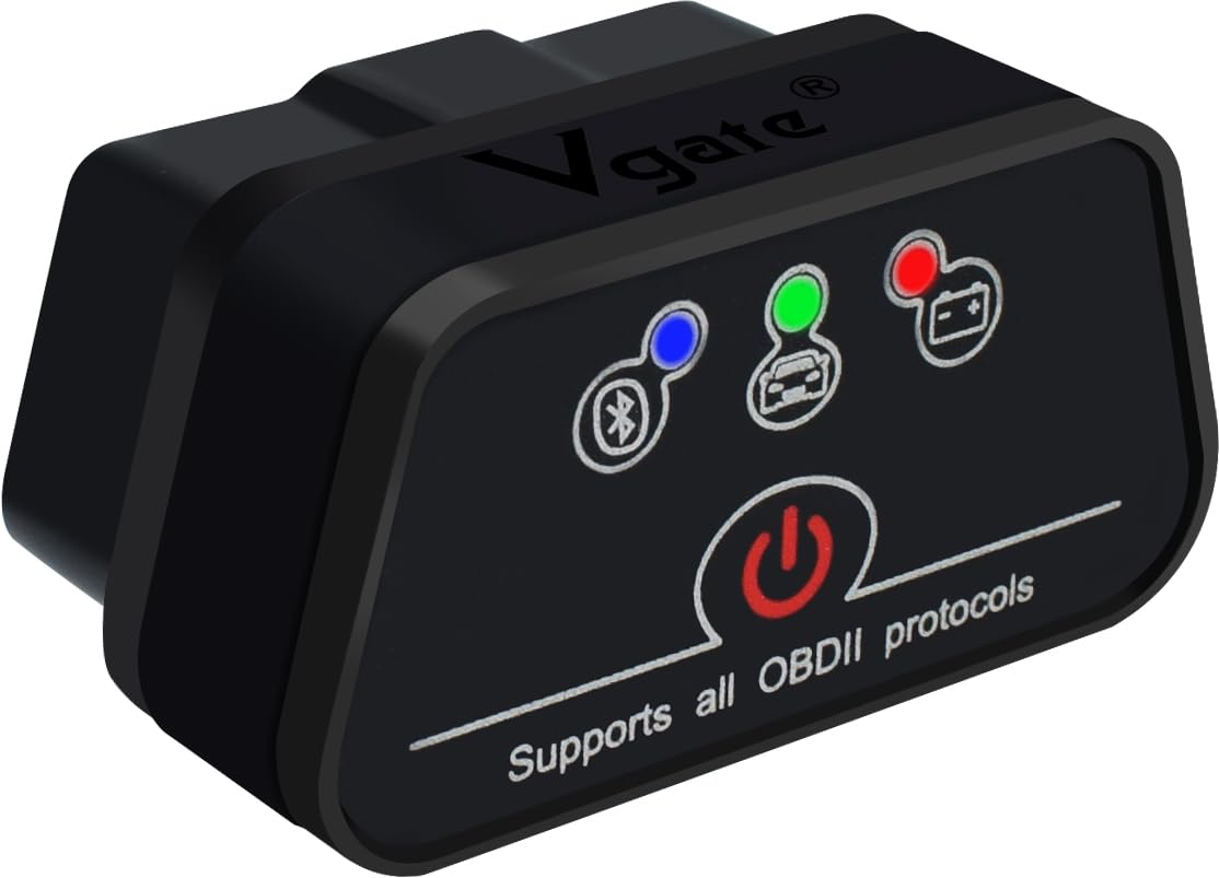 vLinker iCar2 front view showing plug and compact design for easy diagnostics