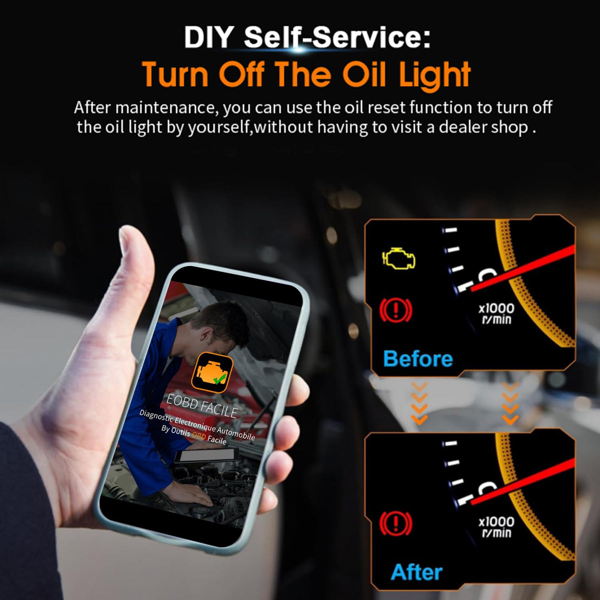 vLinker iCar2 plugged into vehicle OBDII port demonstrating fast installation and monitoring