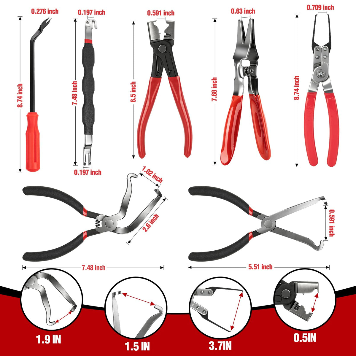 vnkesno angled electrical pliers closeup demonstrating access to recessed connectors