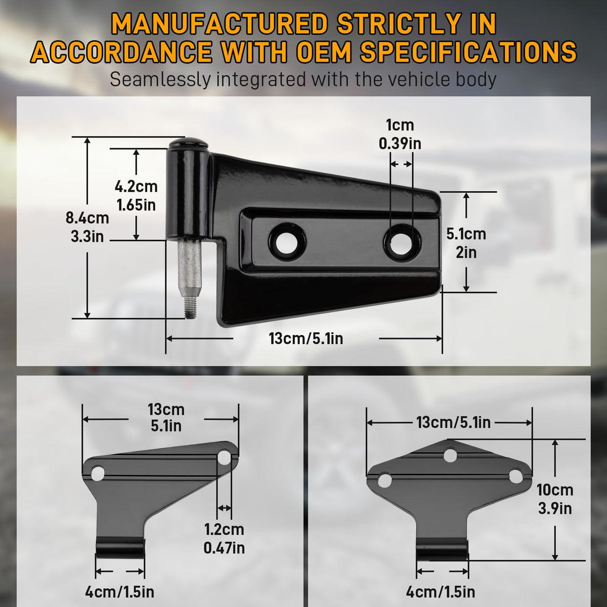 VODCACA hinge close-up highlighting welds and finish for long-lasting strength