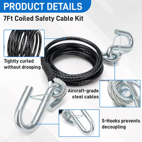 VODCACA S-hook with rubber keeper close-up illustrating secure hooked connection