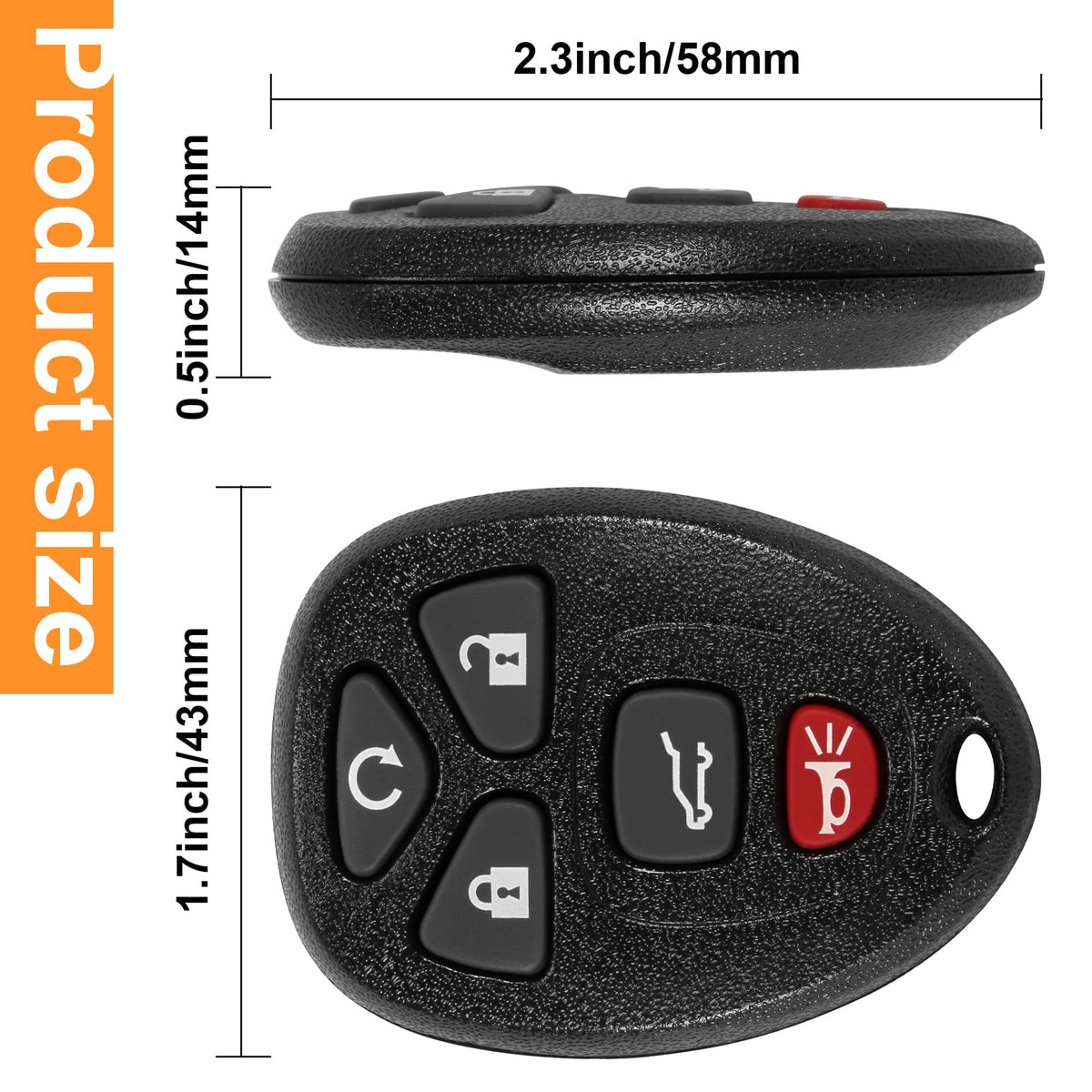 VOFONO key fob beside a coin showing compact size and pocket-friendly fit