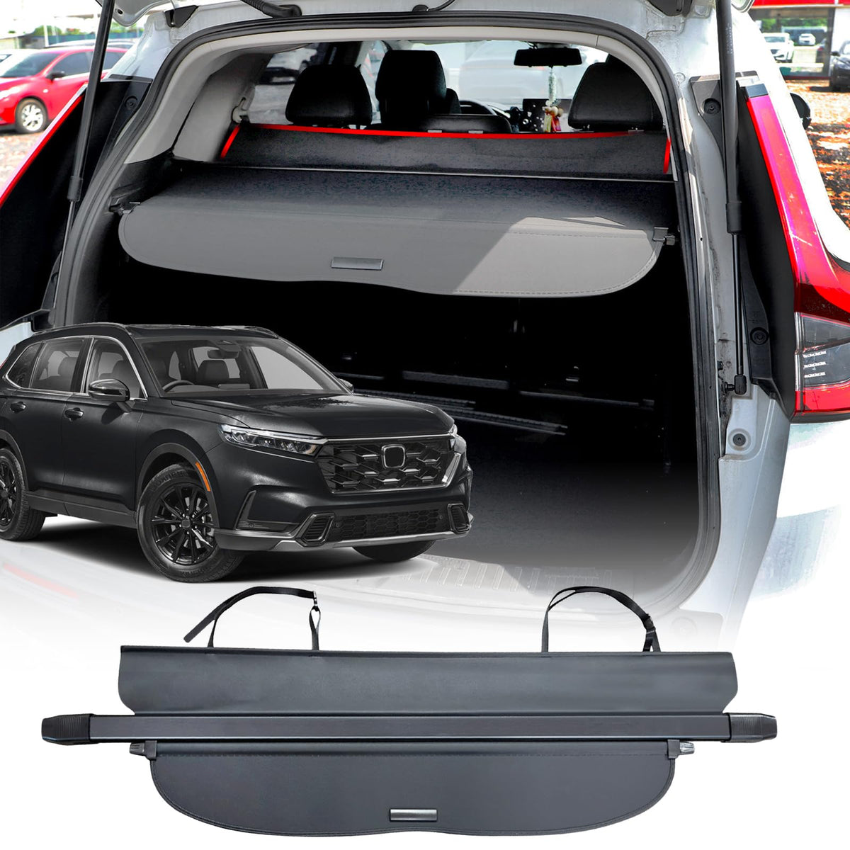 Volcaner front view installed on CR-V showing snug fit and improved privacy